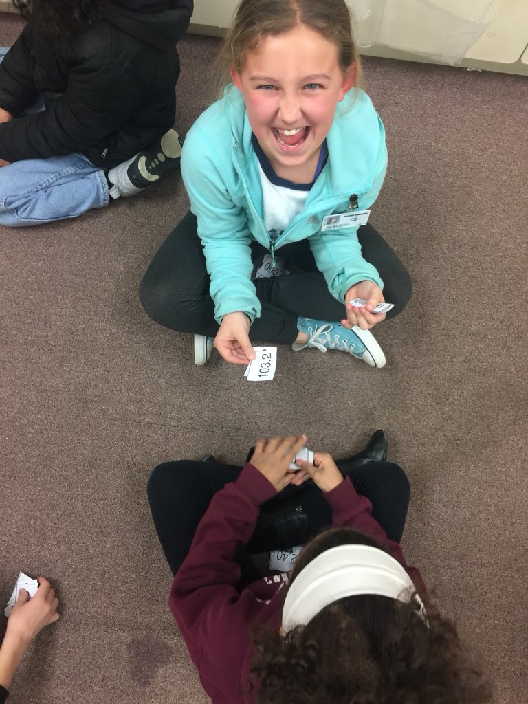 nrobinsonD32's tweet photo. Hereโs a twist to the classic card game WAR! Instead, weโre comparing decimals! Things got a little competitive.. ๐คฃ #pesd32 #comparingdecimals https://t.co/oMhpuSqeFe