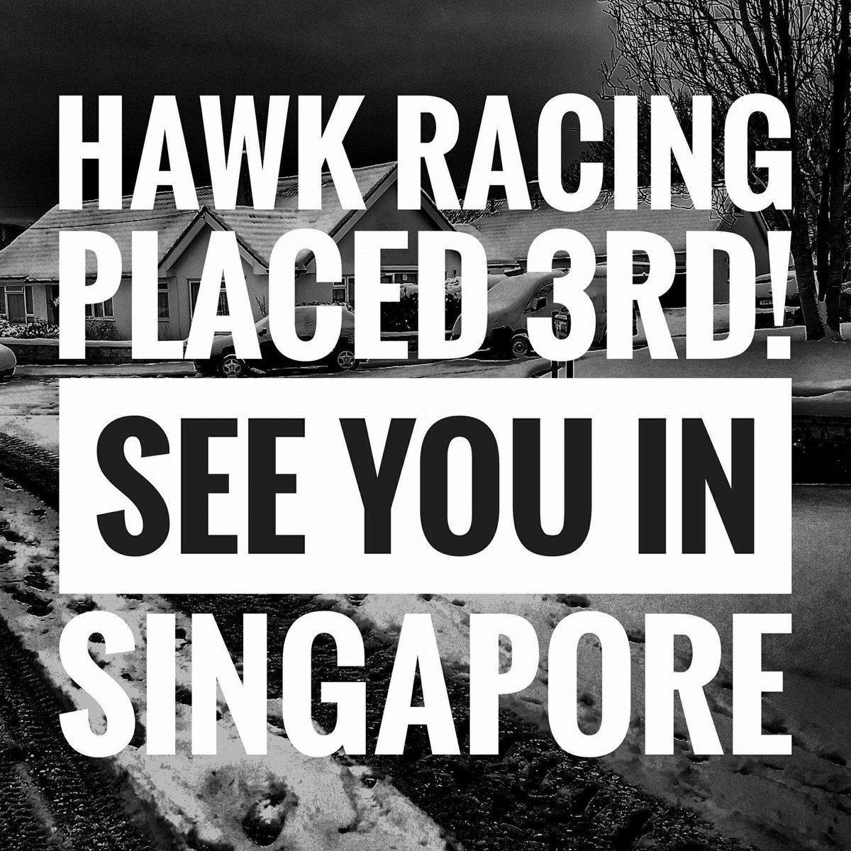 hawkracing2018's tweet photo. We have qualified for the world finals, held this year in Singapore! #roadtosingapore @ColytonGrammar #thankyou https://t.co/m9jOGDUJyb