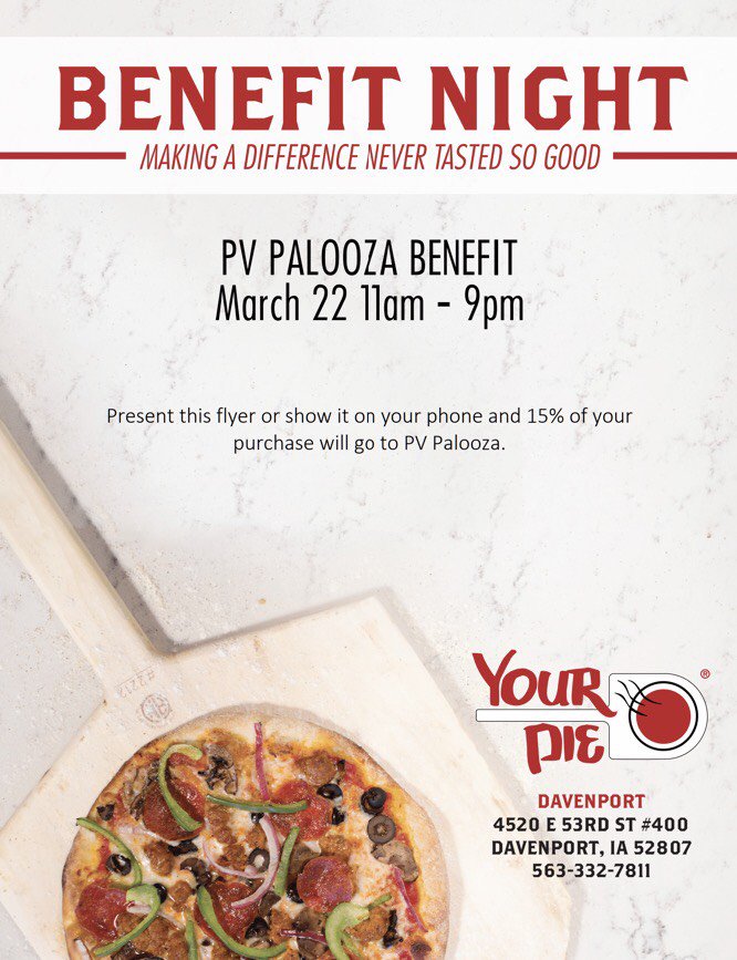 Our next fundraiser is at Your Pie all day THURSDAY! Show your cashier this flyer to donate 15% of your meal to the Children's Therapy Center of the QC!