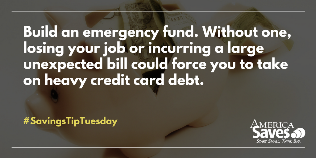 #SavingsTipTuesday prioritize building an emergency fund. Your future self will most definitely thank present you!