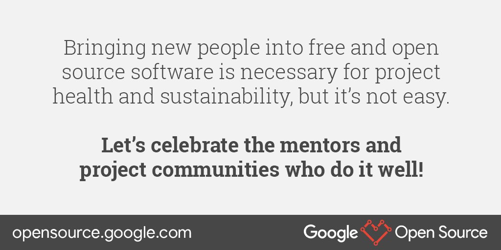 GoogleOSS's tweet image. Mentorship takes time and effort. It takes personal dedication, a welcoming culture, and a commitment to institutional knowledge. Today we celebrate the mentors and communities who do it well, like @joomla: goo.gl/k1bJiT

Who do *you* want to celebrate?