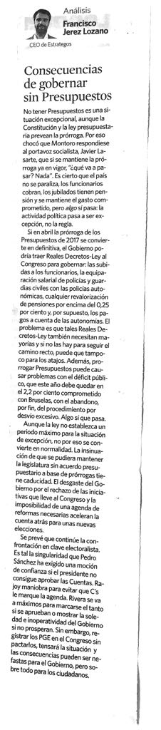 Os dejo la tribuna de hoy, de las consecuencias de gobernar sin Presupuestos via <a href="/elEconomistaes/">elEconomista.es</a> <a href="/EstrategosES/">Estrategos</a>