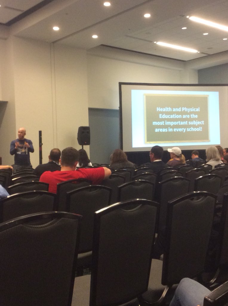 RoseRays_PE's tweet photo. Enjoying the #PhysedTalks session at #SHAPENashville! @SHAPE_America https://t.co/fX6XDmUq2H