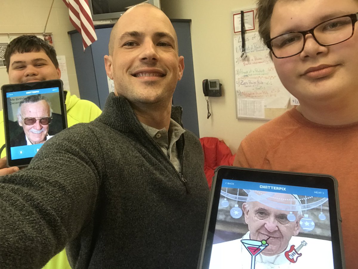 YemmaNation's tweet image. Using Chatterpix to ramp up instruction: we made presentations in the 1st person, then these fine young men taught their whole class how to use the resource for their own presentations!! @RigorRelevance   @YtownSchools