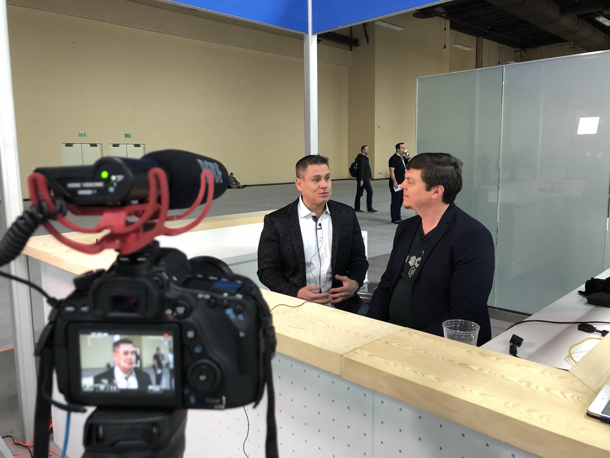 KevJosephAllen's tweet image. Some familiar faces filming new episodes of #IBMCode Dojo during #Think2018
