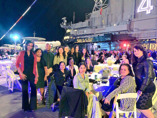 MurseJJ's tweet photo. Most of the @NeuroSXonhudson crew at the #AANN18 gala on the USS Midway in San Diego 😎 @Colacequeen_RN @patrickearl2014 @evelyn_neuroRN @QualityRN_NYP @HeadRNColumbia  @MagneticDrRN @NeuroNursesAANN https://t.co/L3lta7uZsA