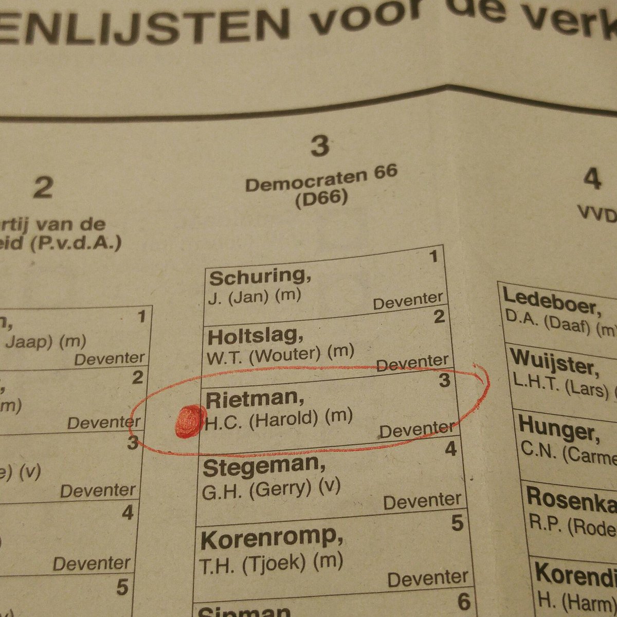 Stemadvies voor morgen. Lijst 3 nr.3 #D66