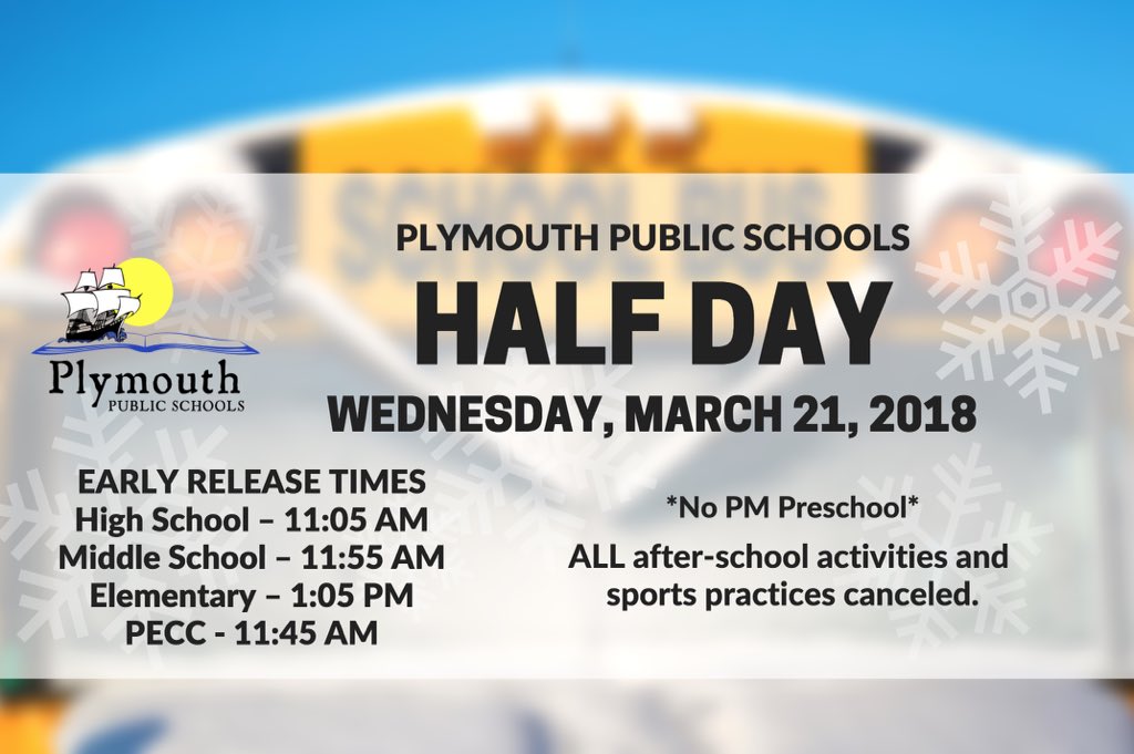 Based on the weather information we have received, as of now, tomorrow will be an early dismissal for ALL grades. No after-school activities or sports practices.