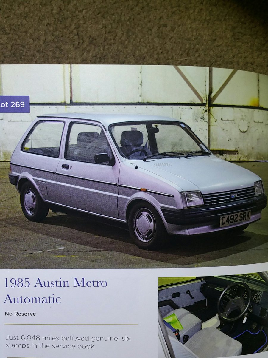"... we suspect its new owner will be able to understand what it was like 33yrs ago to be driving a brand new Metro. I think we would all like to experience that sensation."

Genius. 

<a href="/BWClassicCars/">Classic & Vintage</a> #affordableclassics auction <a href="/BicesterH/">Bicester Heritage</a>