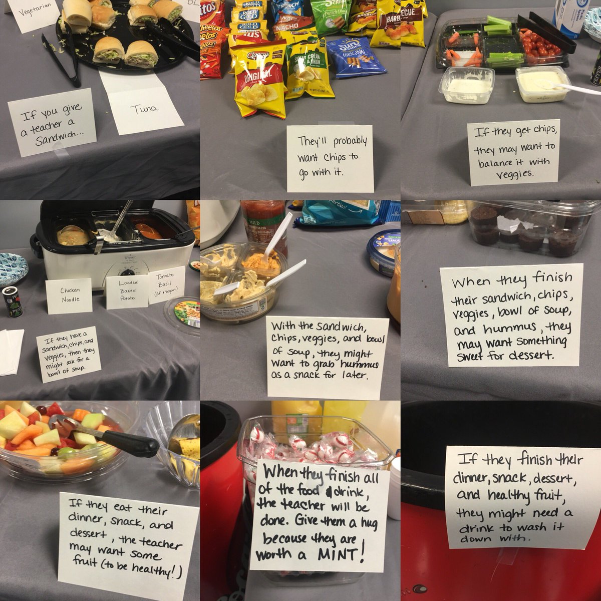 Such a clever idea to feed the staff on parent/teacher conference night! #ifyougiveateacher #CGE #PTO