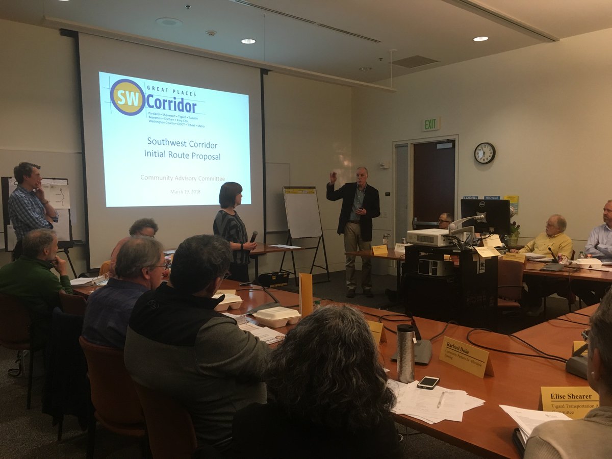 SWCorridor's tweet image. The Community Advisory Committee learned about an initial route proposal last night bit.ly/2FQV2DG