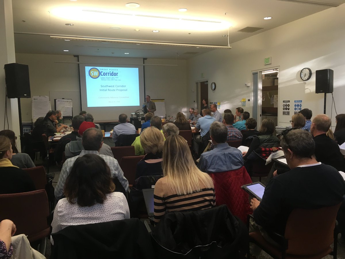 SWCorridor's tweet image. The Community Advisory Committee learned about an initial route proposal last night bit.ly/2FQV2DG