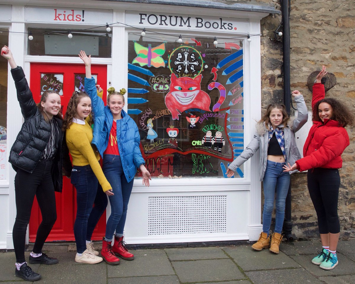 ForumBooks's tweet photo. Brilliant window by #CorbridgeMS !! #SaveCMS #3tier 
The schools under threat amongst the pages of the book - such a beautiful thing! Have your say here - https://t.co/pXN3KkrHm6 https://t.co/riHsaMlhDO