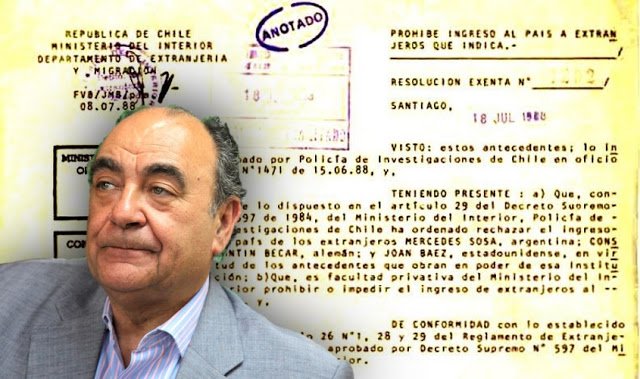 canal_chile's tweet photo. Memoria: documento confirma que #AlbertoCardemil negó la entrada a Chile de artistas durante la dictadura de Pinochet: https://t.co/yTOZre0DYW https://t.co/jfdJyOrKG5