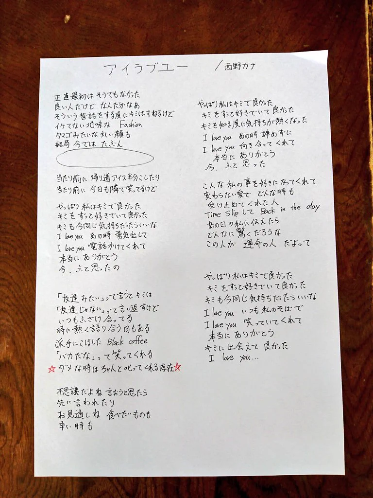 best friend 歌詞 西野 カナ