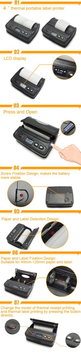 LisaHuangs's tweet photo. 100mm thermal lable barcode receipt 4 inch bluetooth portable mobile printer with battery power. #android #barcodeprinter #receiptprinter 
https://t.co/8Hg29TZDud https://t.co/qu0mLe1jz6