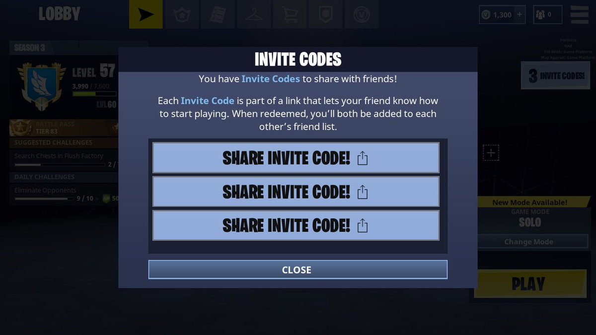 Jirovenchy's tweet image. Fortnite Invite Codes sale.  DM Me! #fortniteinvitationcode #fortniteinvitecodes #fortnite #fortniteinvitecode fortnitemobile