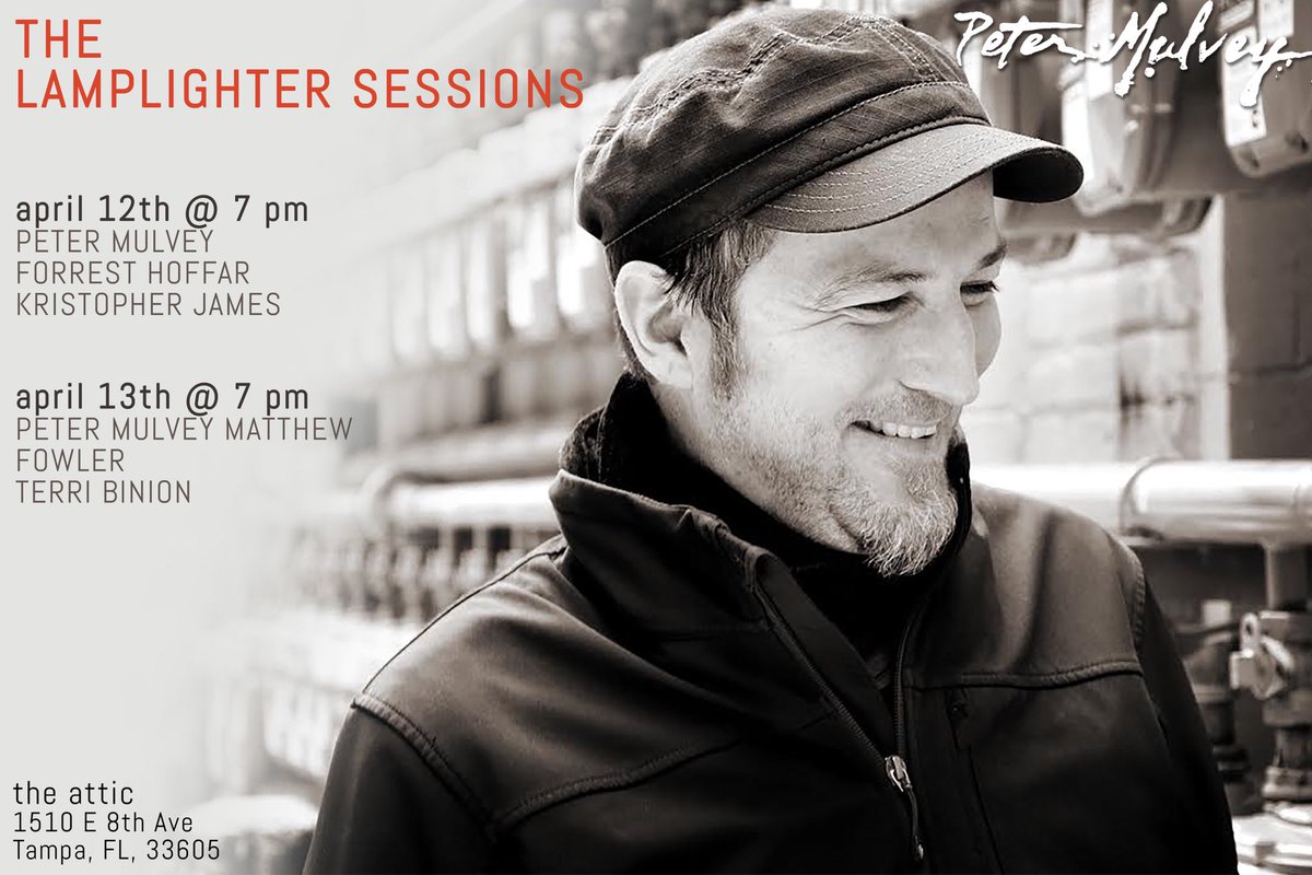 4/12 <a href="/TheAtticYbor/">The Attic</a> with @PeterMulvey43 and <a href="/KrisJamesMusic/">Kristopher James</a> 7pm