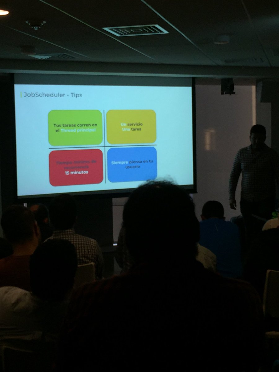 #Melidevelopers good tips. Aprendiendo de jobs schedulers <a href="/gdgandroidcl/">GDG Android Santiago</a>