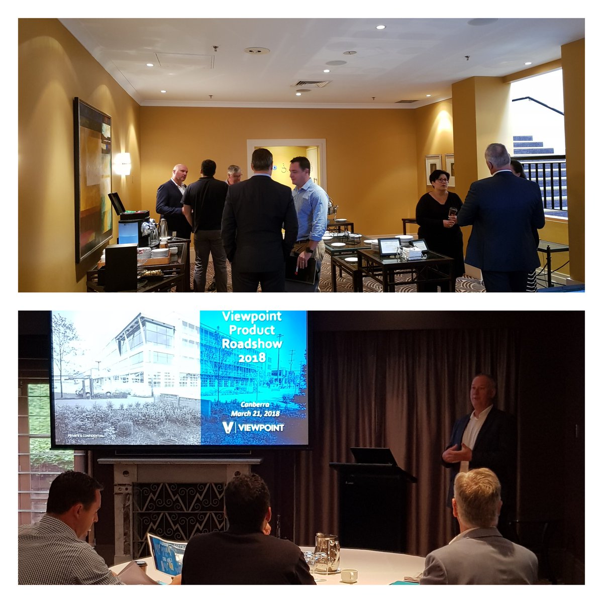 ViewpointcsANZ's tweet photo. Kicking off our second week of customer roadshows here in Canberra #viewpoint #officeteamfield #Vista #constructionsoftware https://t.co/kOSLEwkH5g