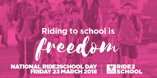 bicycle_network's tweet photo. Riding a bike to school gives students a sense of freedom— building independence, resilience and connection to their community. National #Ride2SchoolDay is THIS Friday 23 March. How will you celebrate? https://t.co/G4nJGPDv49 https://t.co/Ezn3yNT1GI