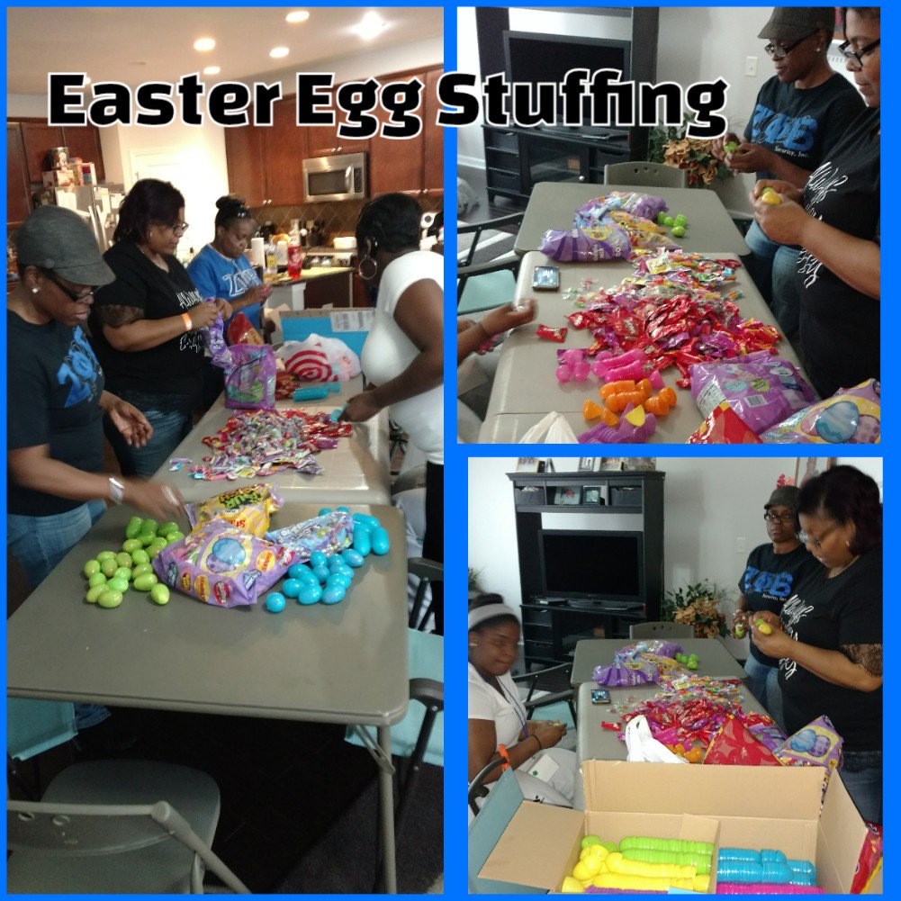 CaryZetas's tweet photo. We rounded out our “Service” Saturday by stuffing 550 eggs for our Easter Egg Hunt this Sunday from 4-6pm at Harold Ritter Park in Cary, NC. Bring the kids out for an EGGcellent time! #20MHoursOfService #SRZserves #ZPhiB #EasterEggHunt https://t.co/o0W5N1xV7O