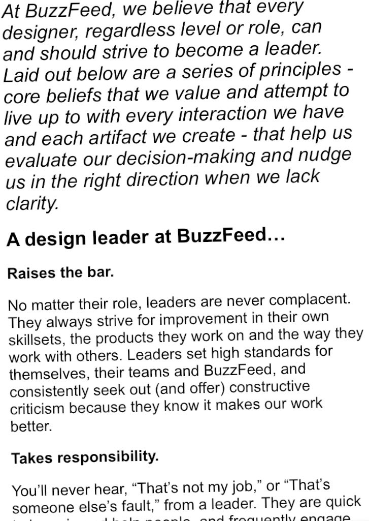 The Design Leadership principles at Buzzfeed: docs.google.com/document/d/1qk… #lxconf18