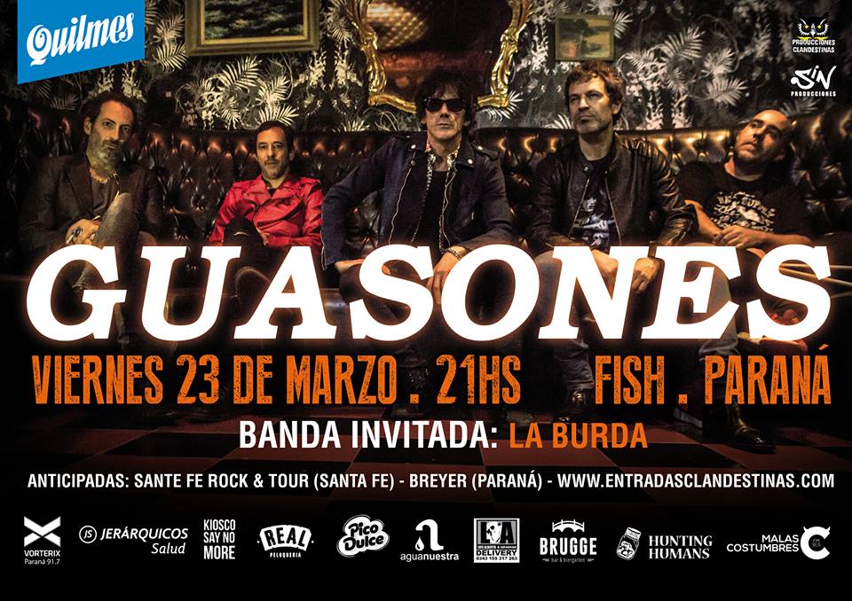 🔥ESTE VIERNES <a href="/GuasonesoficiaI/">Guasones</a> EN PARANÁ🔥
BANDA INVITADA: <a href="/LaBurdaRock/">La Burda</a> 
Producen: <a href="/sinproducciones/">SIN Producciones</a> &amp; @ProClandestinas