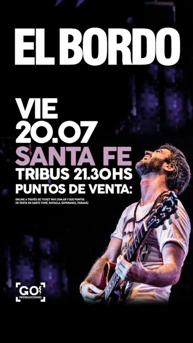 EL <a href="/elbordoficial/">El Bordo</a>  REGRESA A SANTA FE
20 DE JULIO - <a href="/Tribusbarsf/">Tribus Bar & Arte</a> 
Org: <a href="/ProduccionesGo/">Go Producciones</a>