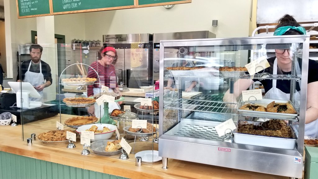 durhammag's tweet photo. Seriously good stuff coming out of the ovens of 406 S. Driver St.! A chai latte and slice of Earl Grey Tea cake was the perfect pick-me-up on this chilly, drab #FirstDayOfSpring. @EDurhamBakeShop officially opens tomorrow, 7am-5pm! 👐 https://t.co/oAfo3aM2K3