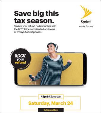 The big day is almost here!   
See you Saturday! 

Already a sprint customer? Bring friends and family to join Sprint too &amp; earn up to$500