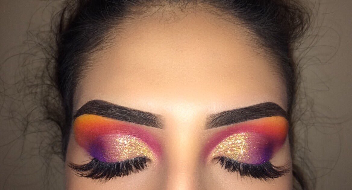 sunset inspired half cut crease 😍✨