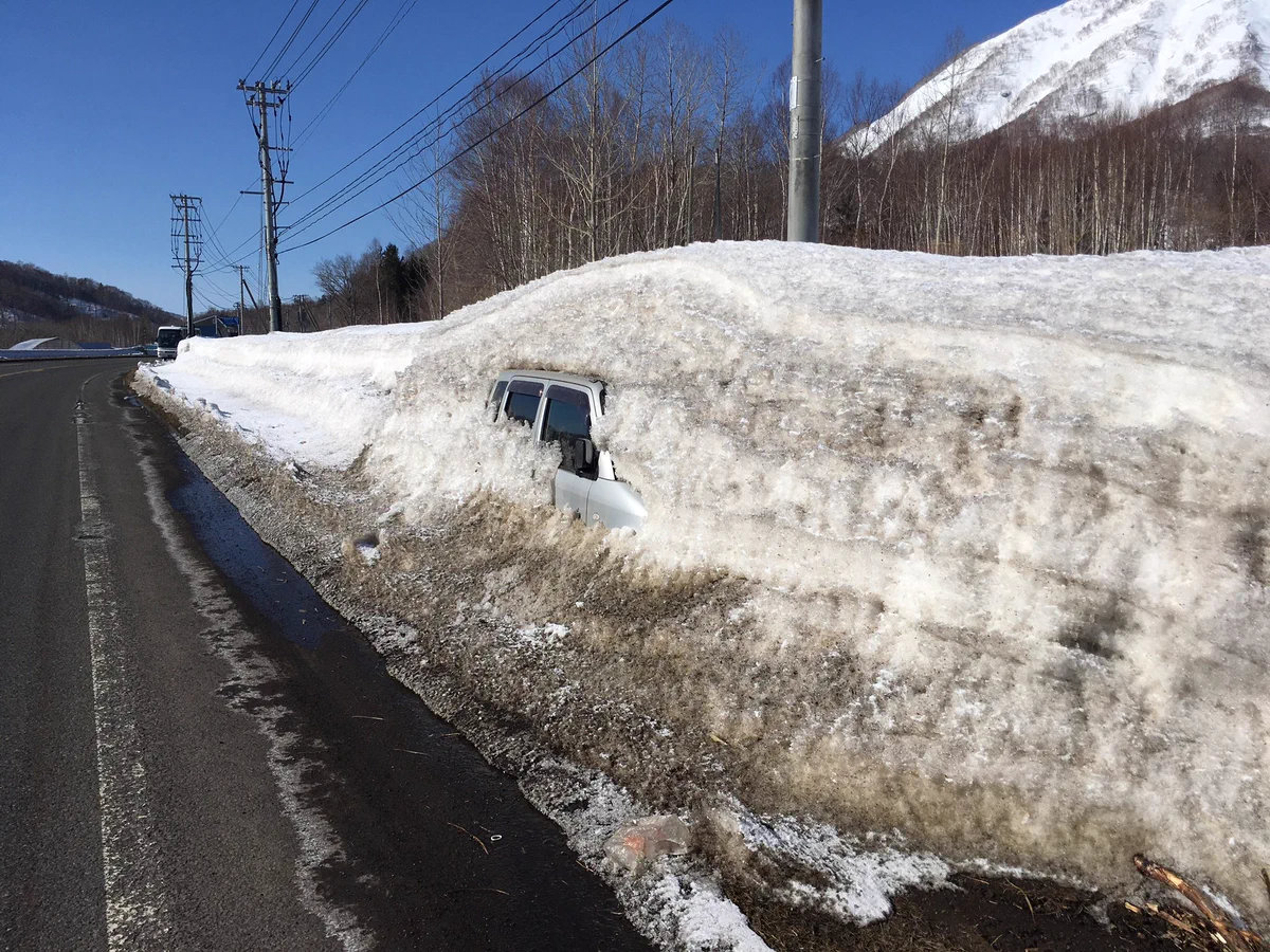 北海道もだんだん雪が解けてくる時期。これは春の風物詩？