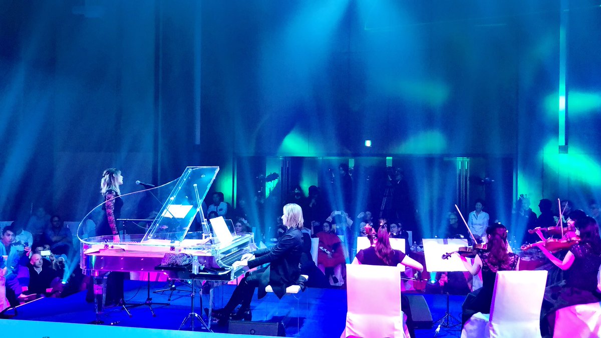 believenbalance's tweet photo. What a stunning private performance by @YoshikiOfficial at our @HorizonsHK #Techcracker2018 event. #LimitlessHorizons #Tokyo https://t.co/k1ArpFMmZa