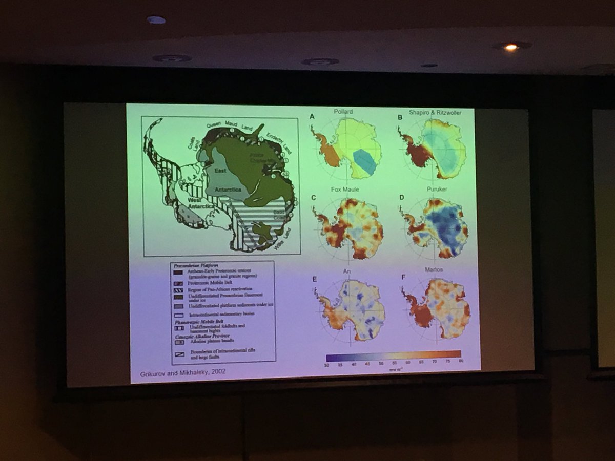 sandramcgeo's tweet image. Here’s the problem: pick a geothermal heat flow model for Antarctica, what a range! Great visual summary from Frank Pattyn and colleagues #TACtical #heatflow
