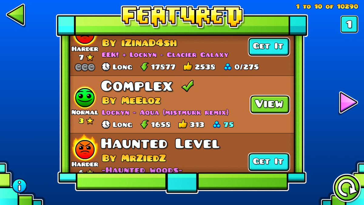 I know i will have hate because Complex is featured. I can understand them because it's true. The level is ~empty and not really fun to play. Also there are only 1'000 objects. That was for the WMC22, not #levelution. But thx @RobTopGames :p