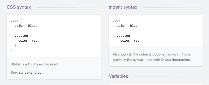 devhints's tweet image. Stylus (css): Stylus supports both CSS-style syntax and indent-style syntax flawlessly. ⚡ devhints.io/stylus