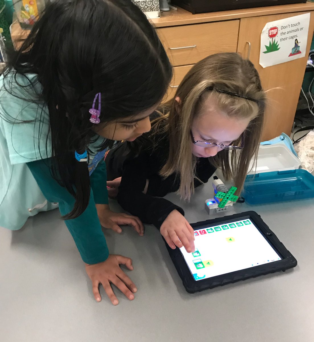 JJplantingseeds's tweet photo. First graders coding Legos in STEM Lab. The excitement was contagious as they showed off their accomplishments. Controlling the sounds, the lights, and the actions!!! #meccmotivation #meccshines https://t.co/HovWf8ecSY