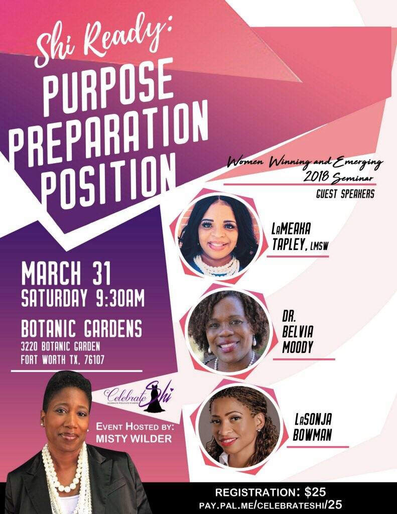 SonjaBowman's tweet photo. I’m excited to be a guest speaker for this amazing event on March 31st, at 9:30am! #JoinUs for a day of inspiration and impartation! #purpose #preparation #position #personalgrowth #ShiReady

Seats are limited so don’t delay, get your ticket today. https://t.co/7BPPMGGVOY https://t.co/BtCR1t43cc