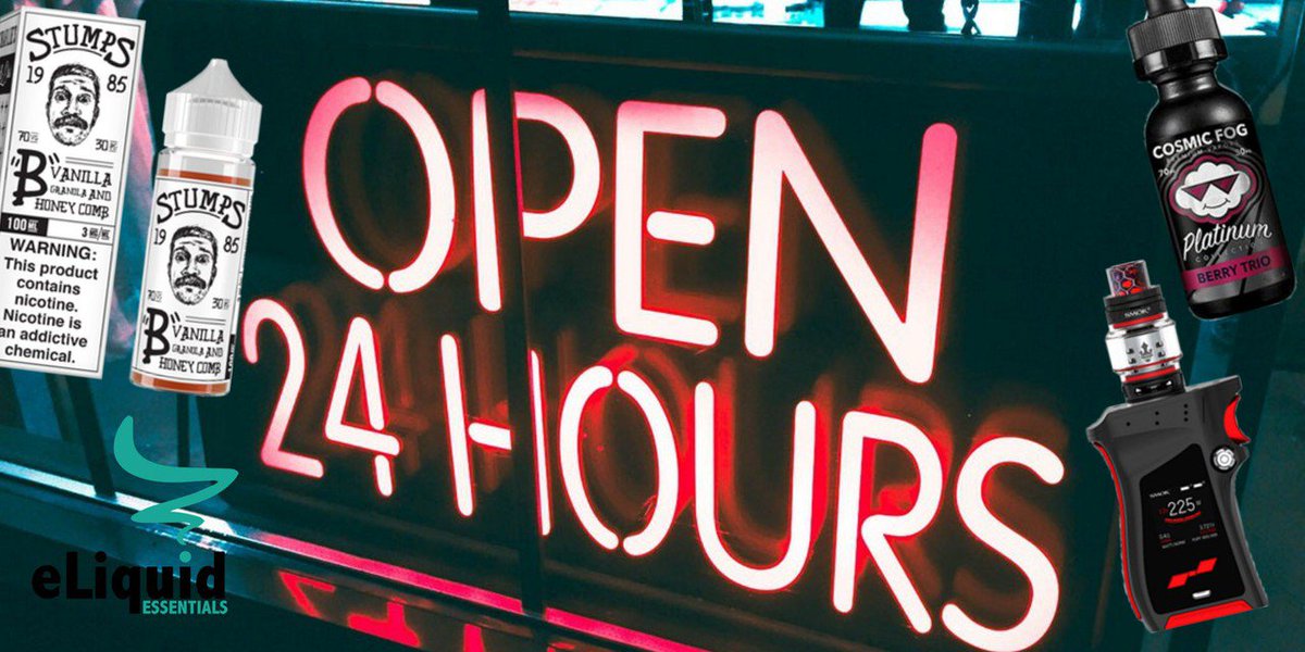 eLiqEssentials's tweet photo. The #internet is always open! #Shop vape supplies 24 hours a day at https://t.co/twjkNchBku 

We bring prices together from 11 trusted retailers on over 550 products so you are sure to find the best prices on the best products from the best #vaping suppliers!

#Dreambig #Vape https://t.co/5Ptt4kxABj