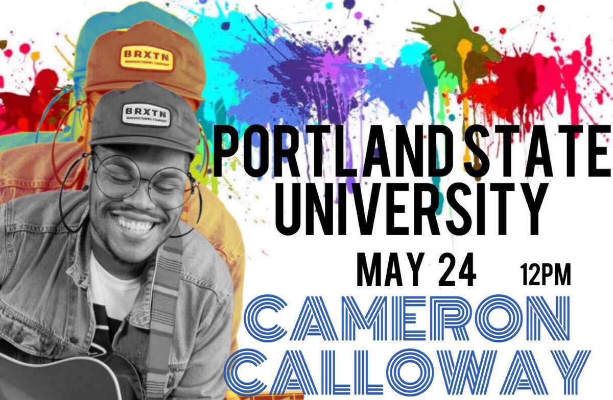 _camcalloway's tweet photo. Portland! I’m coming back to you! I’ll be playing with a full band at @PortlandStateUn on Thursday May 24 @ 12pm! #pdx #portlandstate #cameroncalloway https://t.co/aXrKewIRpL