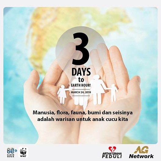 agpeduli's tweet photo. 3 Days to go until Earth Hour 2018 #agpeduli #agpearthhour #agpearthhour2018 #connect2earth #connect2earth #earthhour #earthhour2018 https://t.co/QBg8UC445u