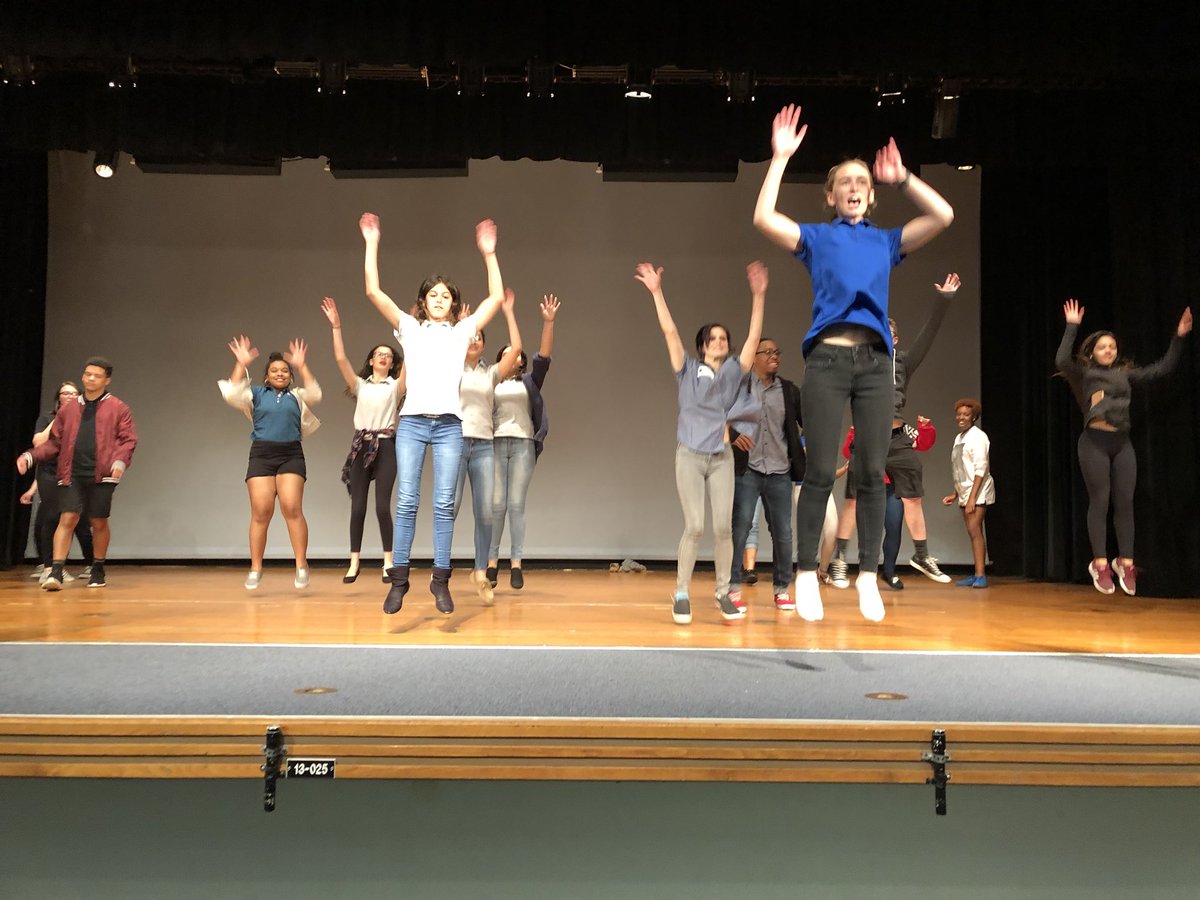 troupe_4376's tweet image. Students in 6th &amp;amp; 7th period theatre learning dances from their peers who took awesome workshops at The Florida State Thespian Festival🎭