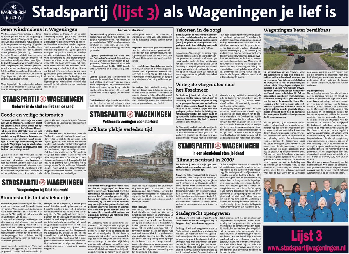 Als je benieuwd bent waarom je op mij moet stemmen. En omdat de #website <a href="/stadspartijwag/">Stadspartij</a> er door overenthousiasme uit ligt - zie hier!