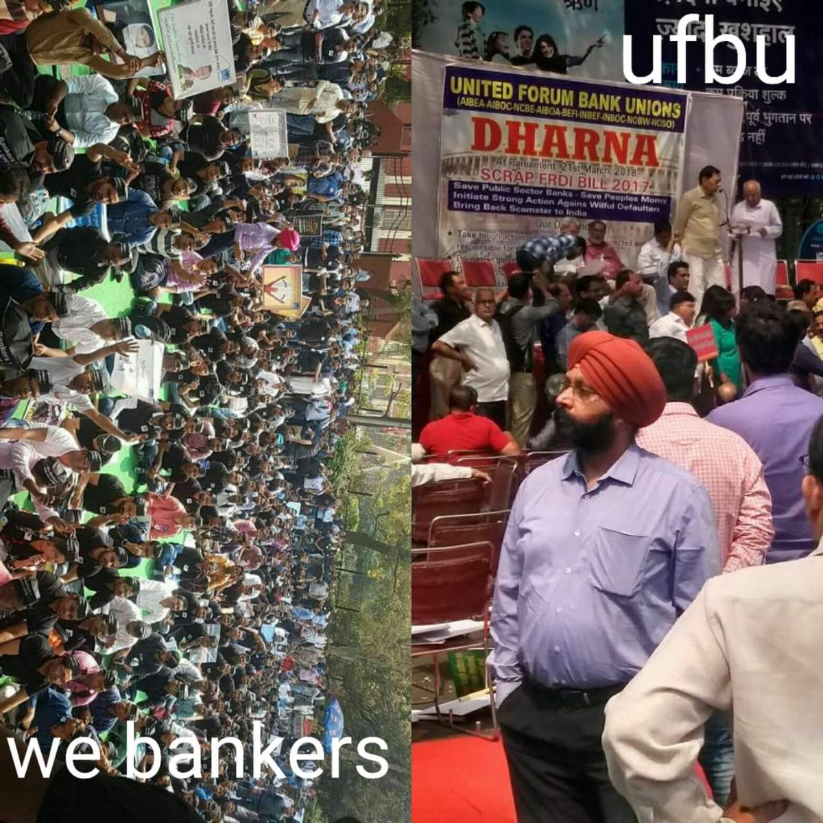 Bankers_United's tweet photo. See and feel the  difference. No editing no morphing.
@ndtv
@abpnewstv @ZeeNews @aajtak @CNBCTV18Live 
#bankers_delhimarch https://t.co/oTxOWPQr6w