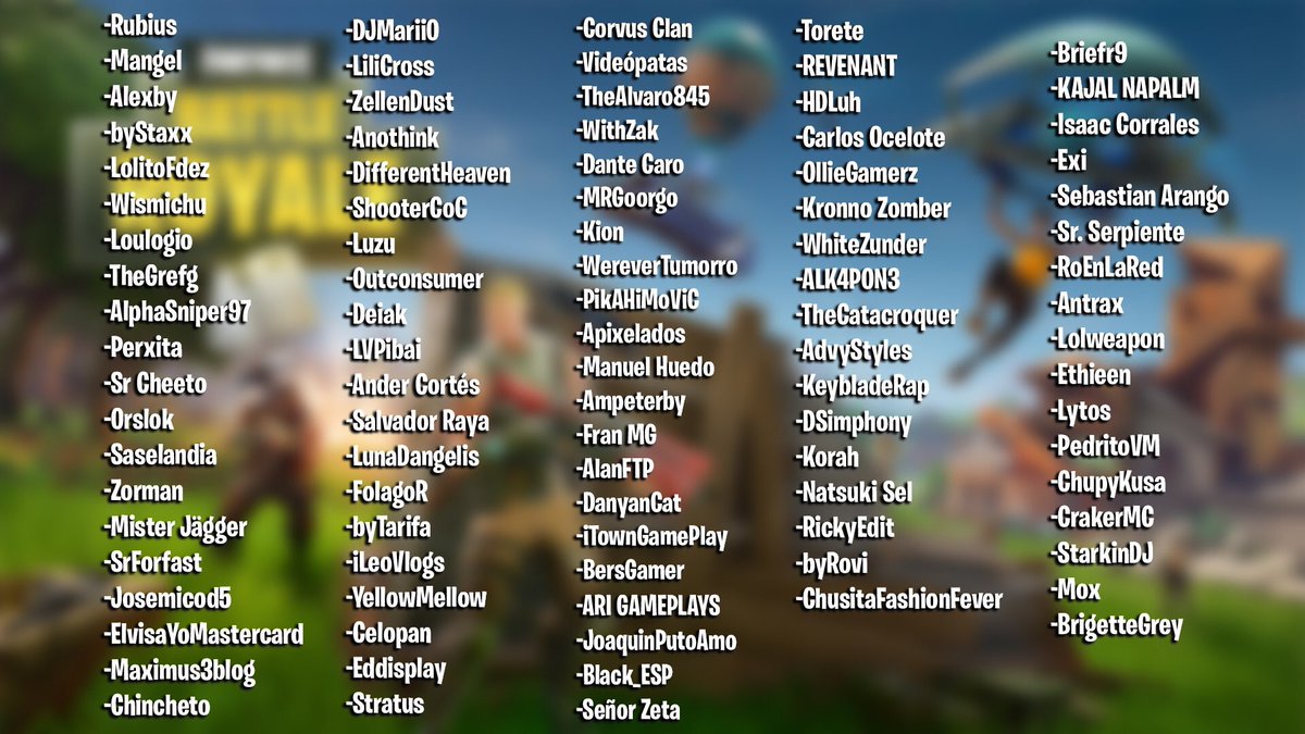 FortniteCommon's tweet photo. ❗️@Rubiu5 está llevando a cabo un torneo de grandes youtubers para jugar a #Fortnite, aquí están los confirmados hasta la fecha. Aún faltan huecos 
#FortniteBattleRoyale https://t.co/VMvrYTRFwp