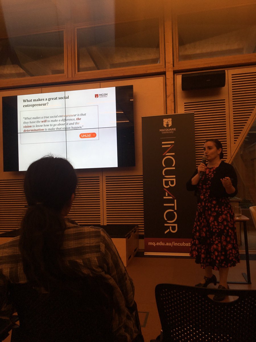 Fantastic presentation on social entrepreneurship by  <a href="/DebbieHaski/">Debbie Haski-Leventhal</a> in the Macquarie University Incubator #letschangetheworld #seeaneedfillaneed
