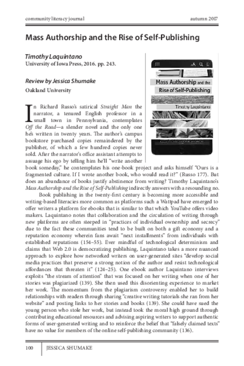 CommLitJournal's tweet photo. "Book publishing in the twenty-first century is becoming more accessible and writing-based literacies more common as platforms such a Wattpad have emerged to offer writers a platform for ebooks that is similar to that which YouTube offers video makers." https://t.co/4m1PxuKJB5 https://t.co/eddvseTb1q