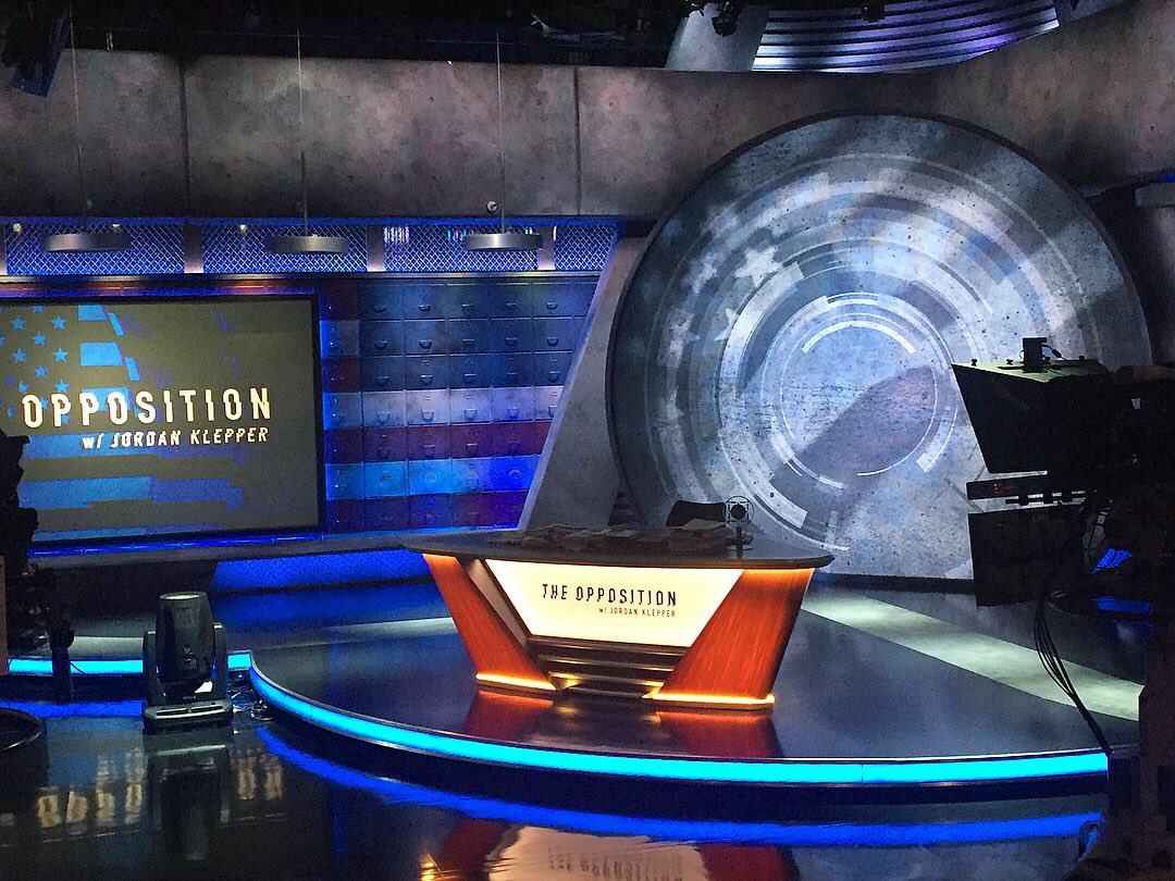 maxandnatalie's tweet photo. Thanks to @WGAEast we got to see tonight’s taping of @TheOpposition with @jordanklepper! Learned a lot, very funny... did YOU know he’s playing a “character”?! ALSO @xxofMontrealxx PERFORMED. #altwrite #opposition #fakenews #ofmontreal https://t.co/LuXGols3kS