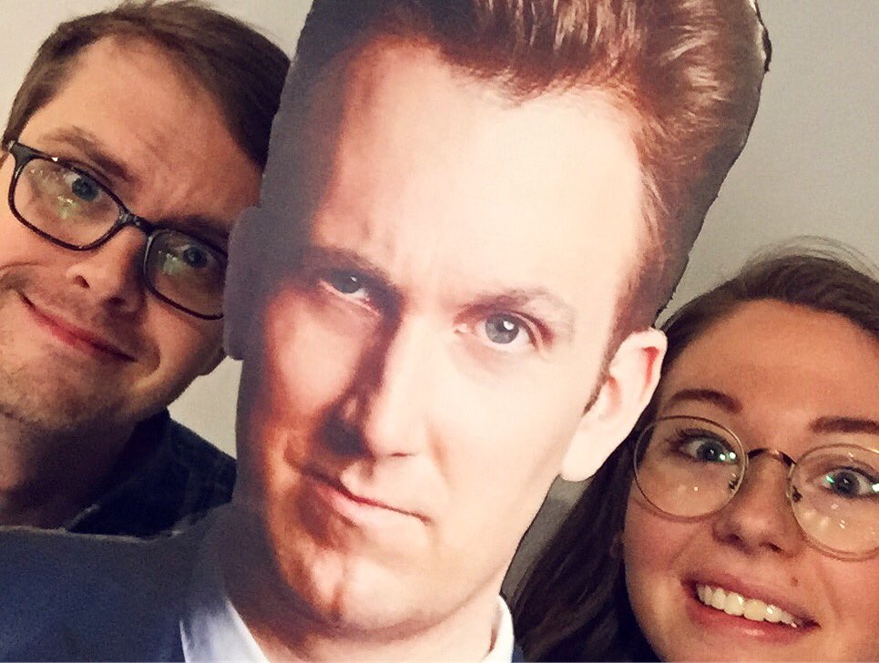 maxandnatalie's tweet photo. Thanks to @WGAEast we got to see tonight’s taping of @TheOpposition with @jordanklepper! Learned a lot, very funny... did YOU know he’s playing a “character”?! ALSO @xxofMontrealxx PERFORMED. #altwrite #opposition #fakenews #ofmontreal https://t.co/LuXGols3kS